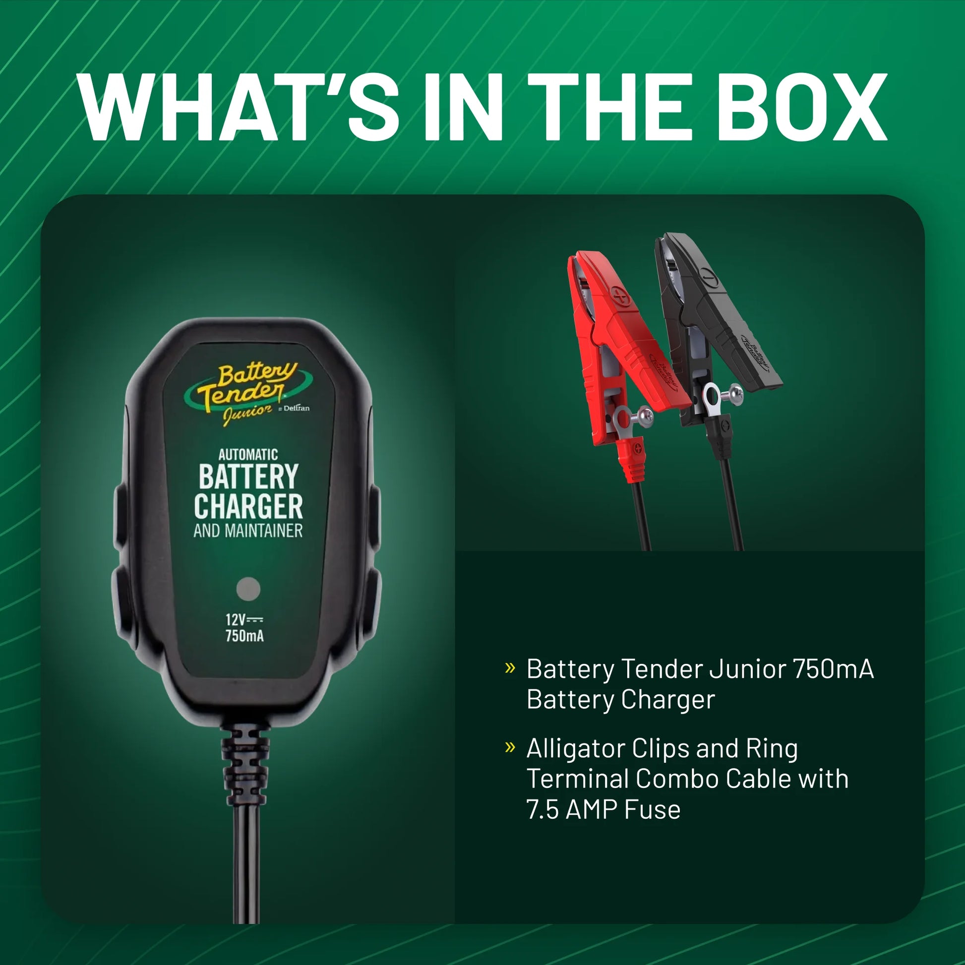 Power Up Your Ride with the Junior 12V, 750mA Smart Battery Charger