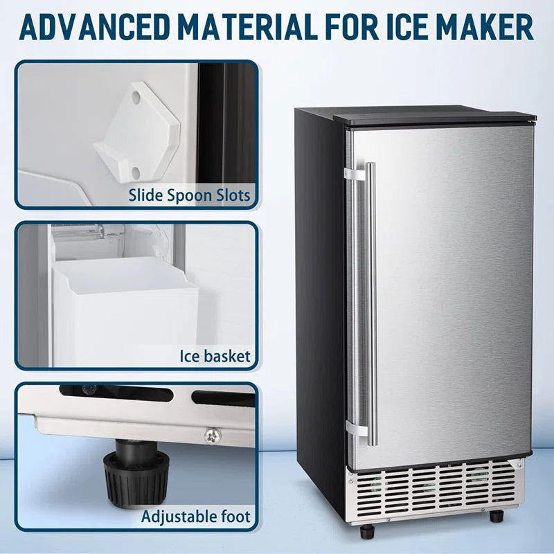 80 Lb. Daily Production Cube Clear Ice Freestanding Ice Maker