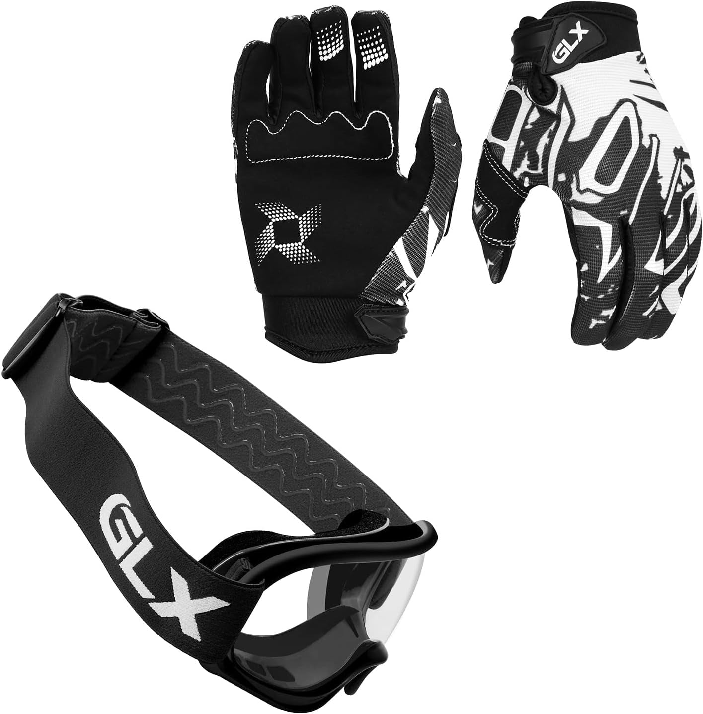 GX623 DOT Kids Youth ATV Off-Road Dirt Bike Motocross Motorcycle Full Face Helmet Combo Gloves Goggles for Boys & Girls (Matte Black, Large)