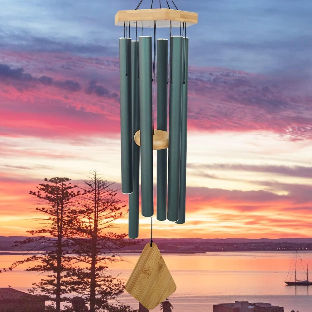 Enchanting 30-Inch Deep Tone Memorial Wind Chimes with Hook - Perfect Gift for Mother's Day, Housewarming, and Christmas - Ideal for Patio, Garden, and Home Decor in Elegant Black