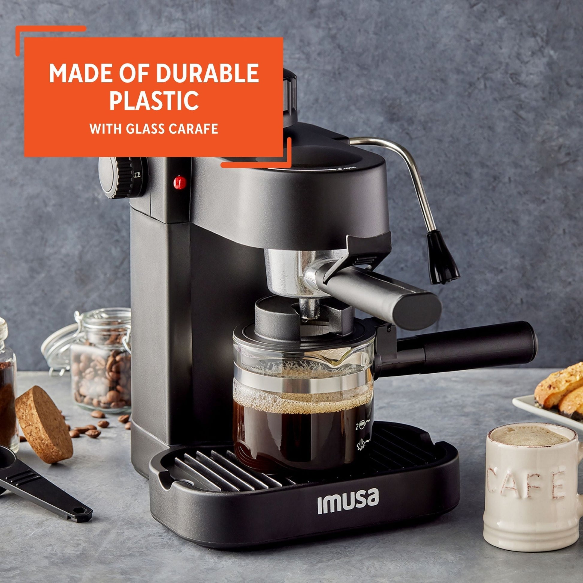 4 Cup Capacity Electric Espresso/Cappuccino Maker 800 Watts - Black, New