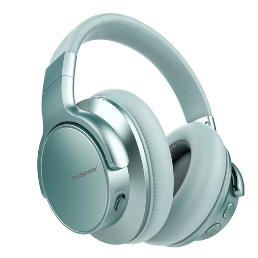 E7 Active Noise Cancelling Headphones,Wireless over Ear Bluetooth 5.0 Headsets with Mic,Mint Green