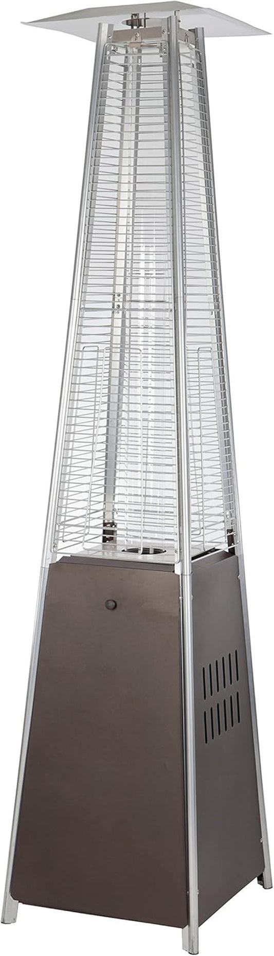Resort Model 40,000 BTU Pyramid Glass-Tube Flame Patio Heater in Matte-Mocha Finish (Propane)