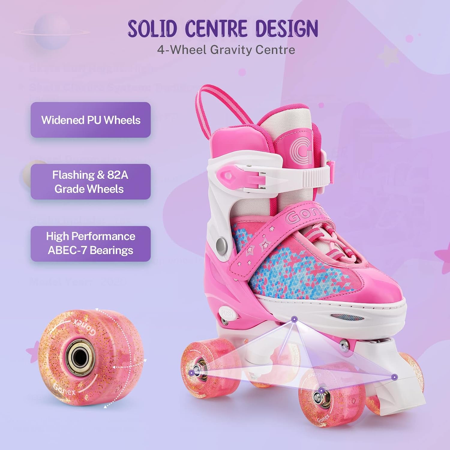 ✨ Light Up Your Fun! 🌟 Adjustable Roller Skates for Kids & Adults - Perfect for Indoor & Outdoor Adventures! 🛼💖 #RollerSkating #FunOnWheels
