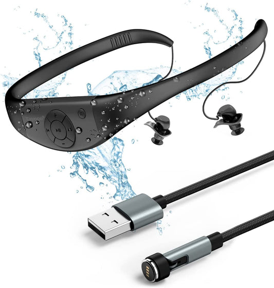 🎶 Dive into Music! 🌊 Waterproof MP3 Player for Swimming - 8GB, IPX8, 20H Playtime & Magnetic Charging! Perfect for your aquatic adventures! 🏊‍♂️🎧 #SwimWithMusic #Watersports