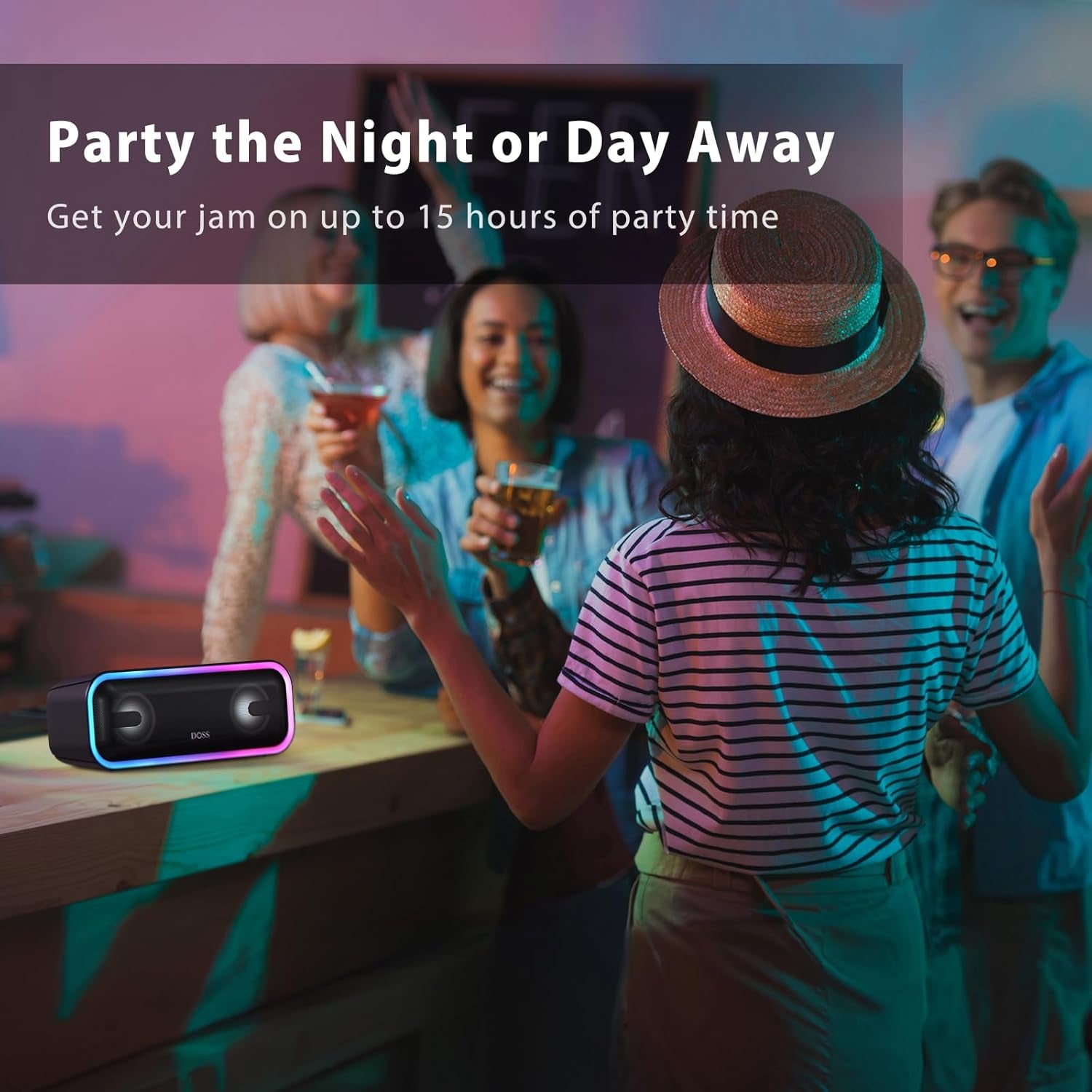Unleash Your Sound Experience with the SoundBox Pro+ Bluetooth Speaker - 24W Immersive Stereo Sound, Booming Bass, IPX6 Waterproof, and 15 Hours of Playtime - Perfect for Parties and Outdoor Adventures!