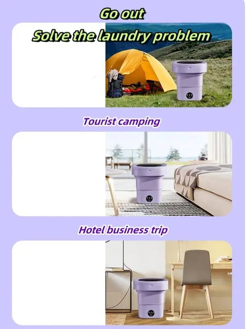 Portable Foldable Washing Machine, Mini Washing Machine, Underwear, Baby Clothes and Other Small Clothes for Deep Cleaning. Suitable for Apartments, Dormitories, Hotels.