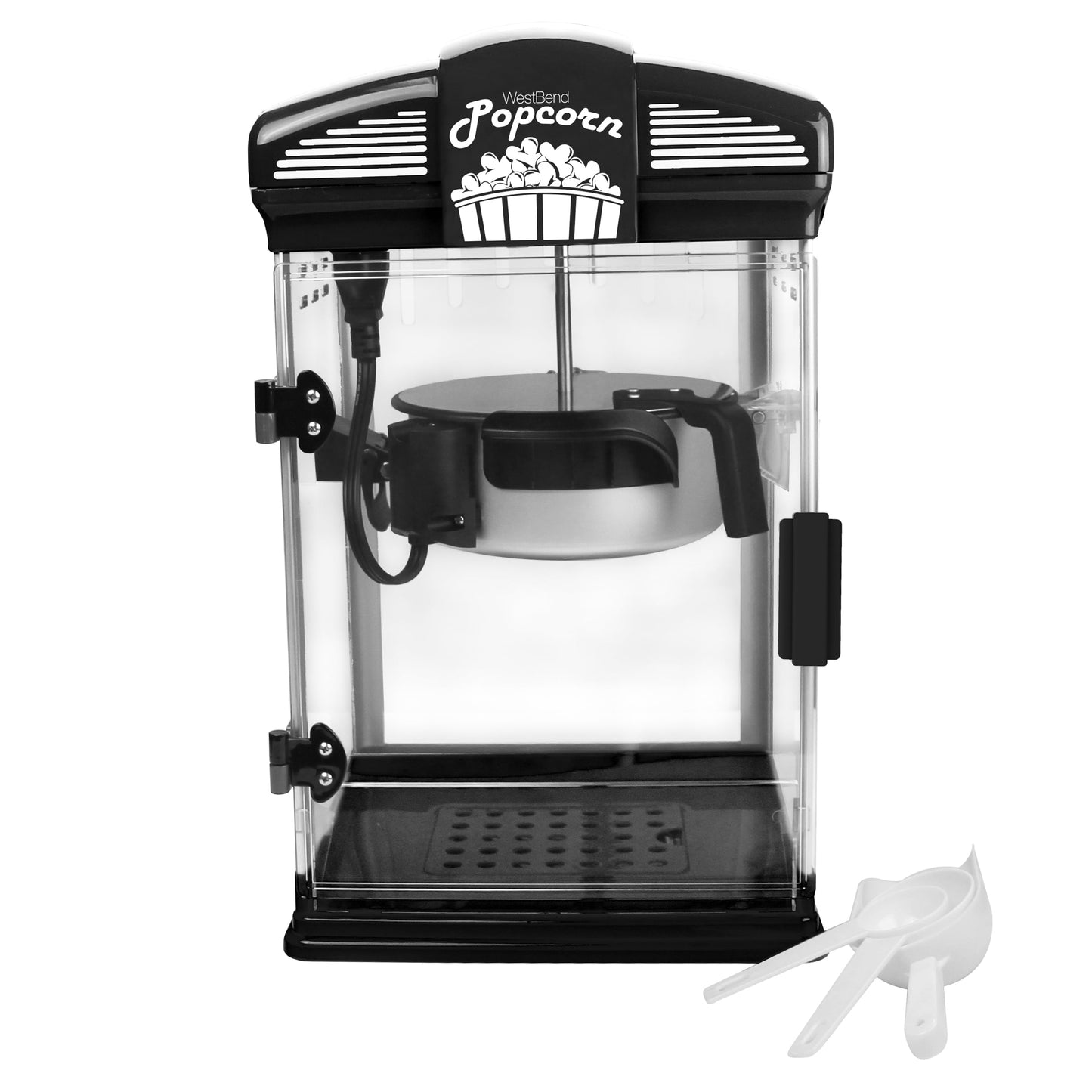 82515B Hot Oil Theater Style Popper Machine with Nonstick Kettle Includes Measuring Cup Oil and Popcorn Scoop, 4-Ounce, Black