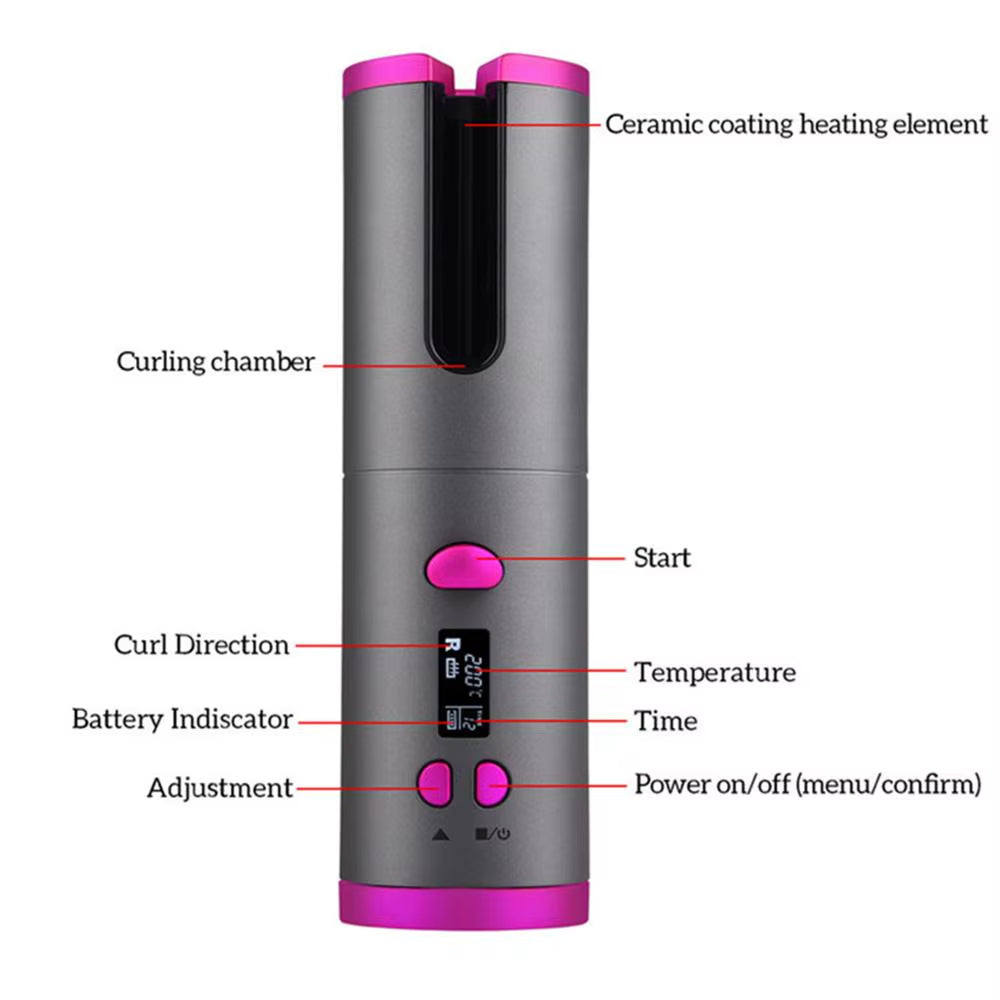Revolutionary Cordless Automatic Hair Curler - Portable, USB Rechargeable, and Effortlessly Creates Stunning Curls Anywhere!