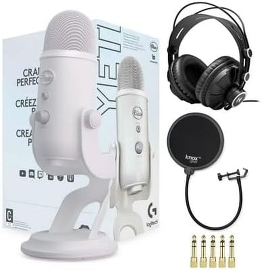 Elevate Your Sound Game: Yeti USB Microphone Bundle with Knox Gear Headphones & Pop Filter! 🎤🎧✨