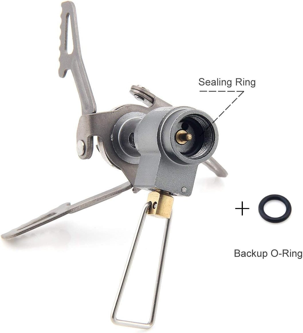 3000T Backpacking Stove Camping Stove Pocket Stove Portable Propane Stove Ultralight Mini Stove with 1 Extra Backup O-Ring