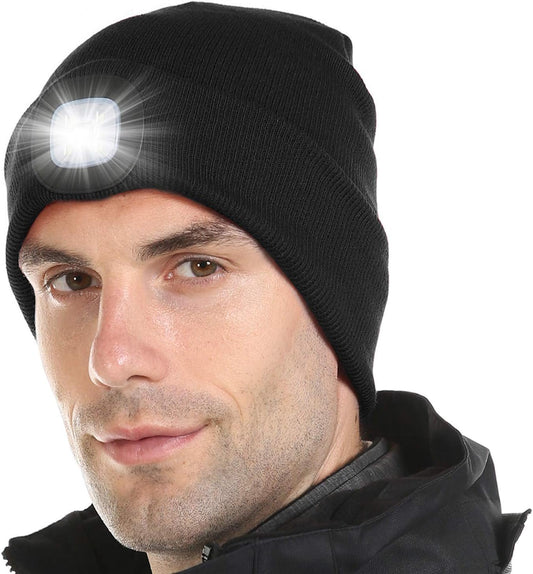"Stay warm and shine bright this winter! 🌟 Check out our LED Lighted Beanie - the perfect unisex knitted hat with a rechargeable headlamp! 🎉 Great tech gift for dads, men, and outdoor lovers! 🧢💡 #WinterEssentials #TechGifts"