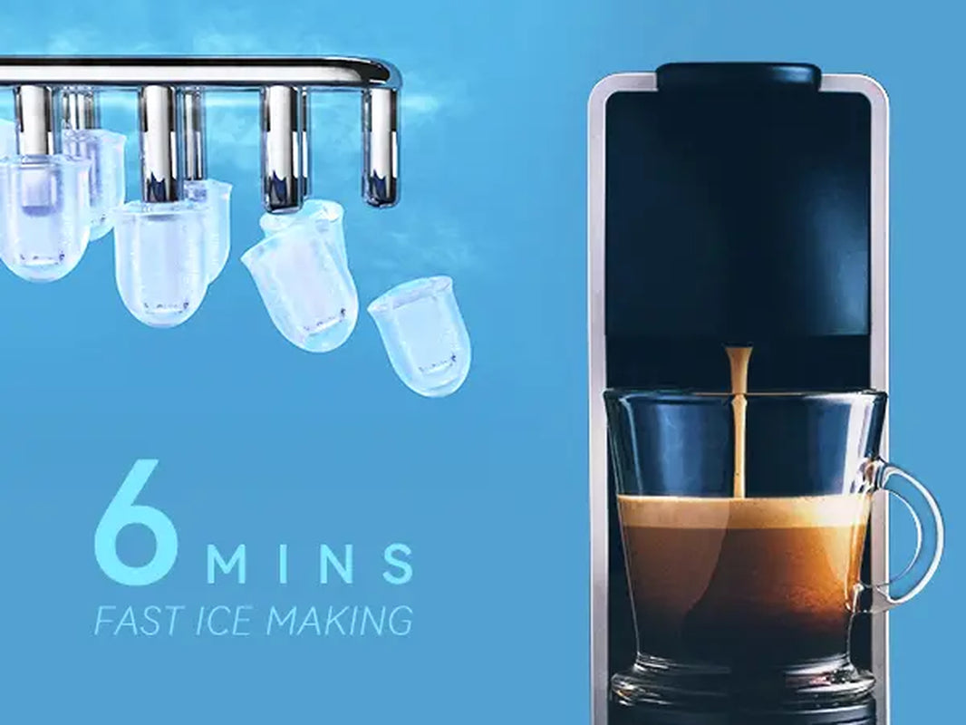 Ice Maker, Ecozy Portable Ice Maker, 26Lb, Cube Ice 9 in 6Min, Self-Cleaning,Ice Bags/Standing Ice Scoop/Ice Basket Kitchen Utensils