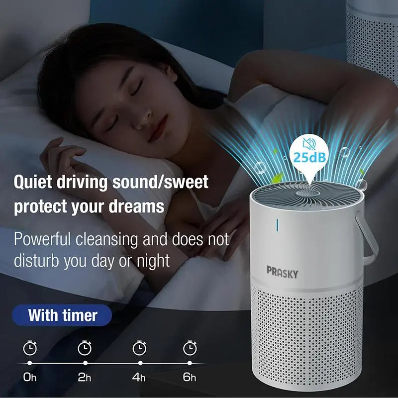 Prasky GL-K802 Air Purifier Filter, Replacement GL-K802 Series Air Purifier H13 HEPA 360 Degree Filtration 5 Layers Filter, Noise Reduction Air Purifier for Home and Office