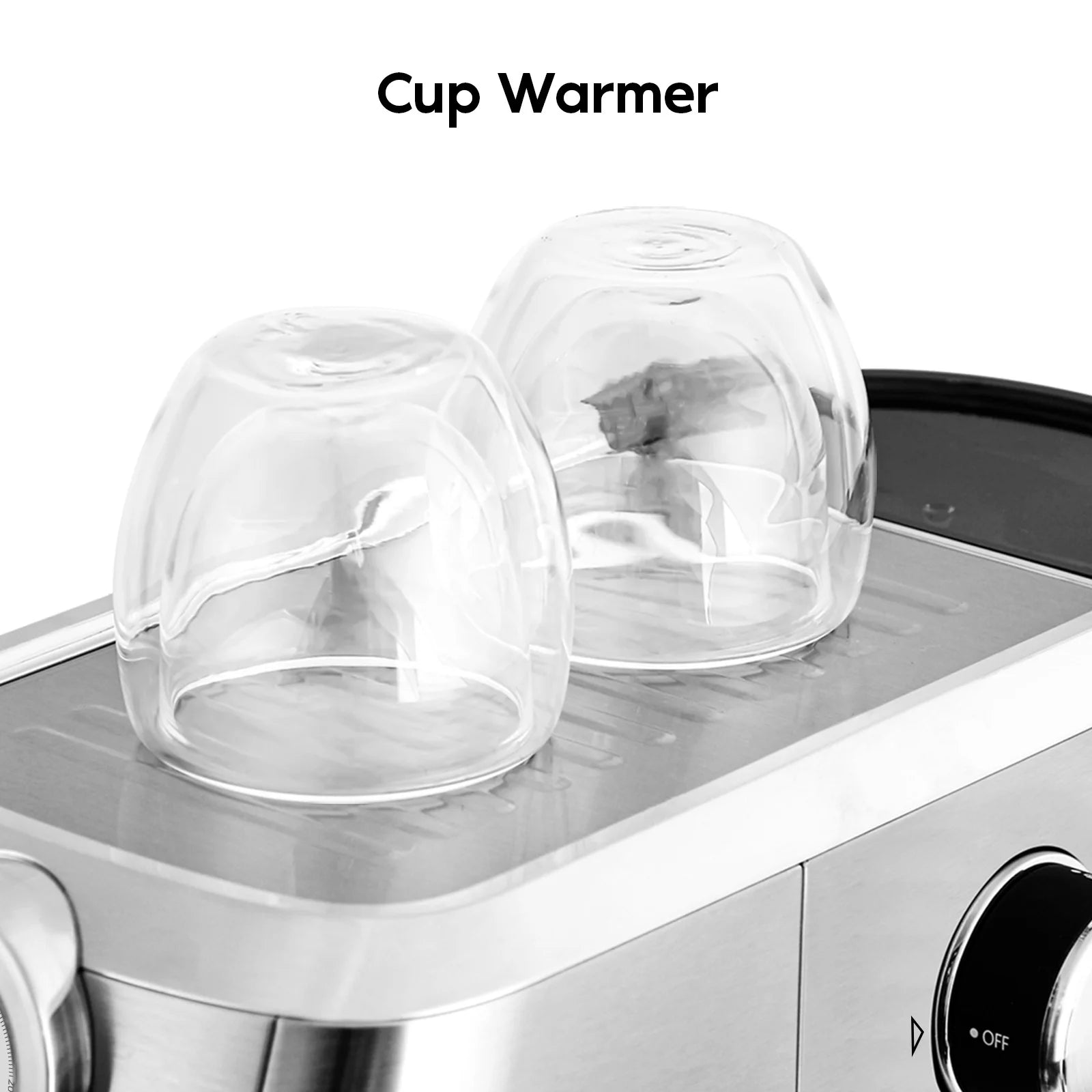 20 Bar Espresso Machine with Milk Frother Steam Wand, Professional Latte Coffee Machine, Stainless Steel, Silver