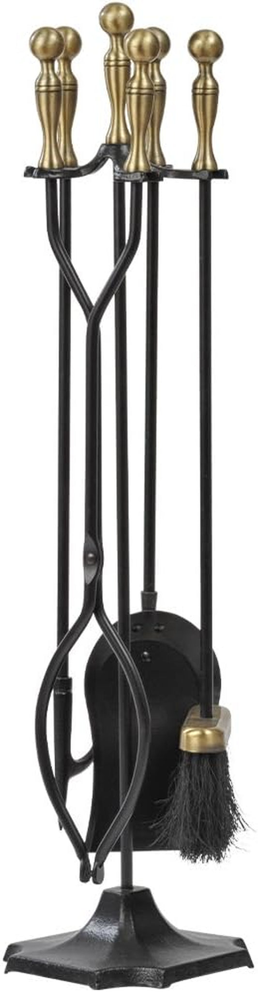 "🔥 Elevate Your Fireside Experience! 🔥 Check out this stunning 5-Piece Fireplace Tool Set with Elegant Brass Handles! Perfect for indoor & outdoor fires, featuring rustic tongs, shovel, brush, and poker. Transform your hearth into a cozy retreat! 🏡✨ 
