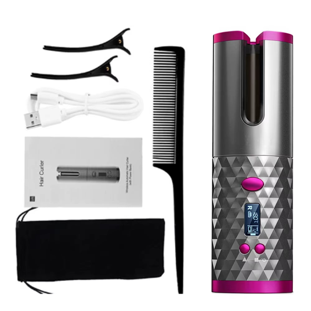Revolutionary Cordless Automatic Hair Curler - Portable, USB Rechargeable, and Effortlessly Creates Stunning Curls Anywhere!
