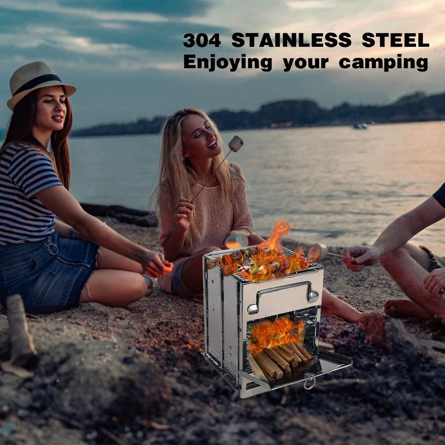 🔥 Take Your Outdoor Cooking to the Next Leve!  - Rocket Fast! 🌲 Portable Wood Burning Rocket Camp Stove - Perfect for Hiking, Camping, Picnics & BBQs! 🍖✨