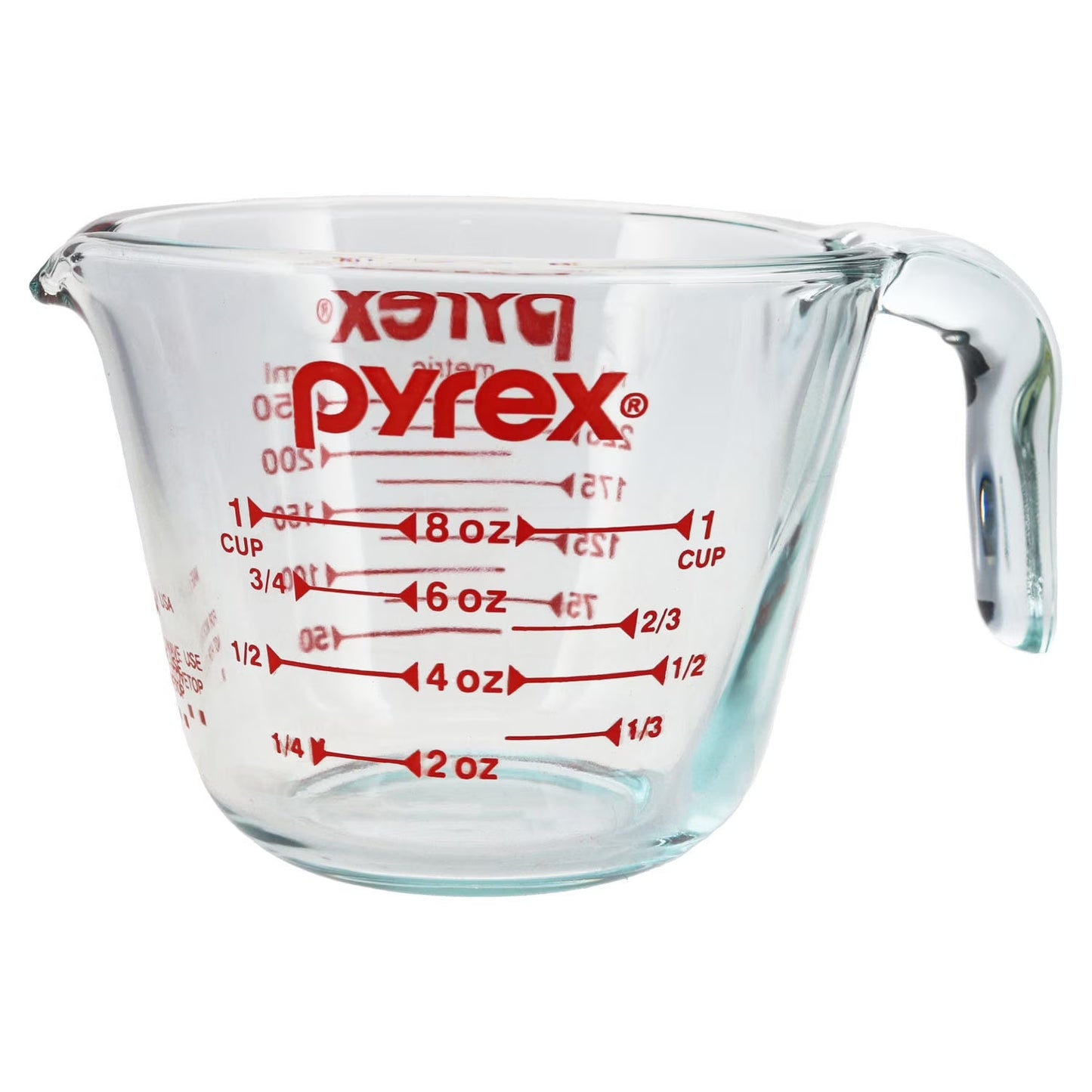 Precision and Durability: 1-Cup Measuring Cup with Easy-Read Marks in Sturdy Glass