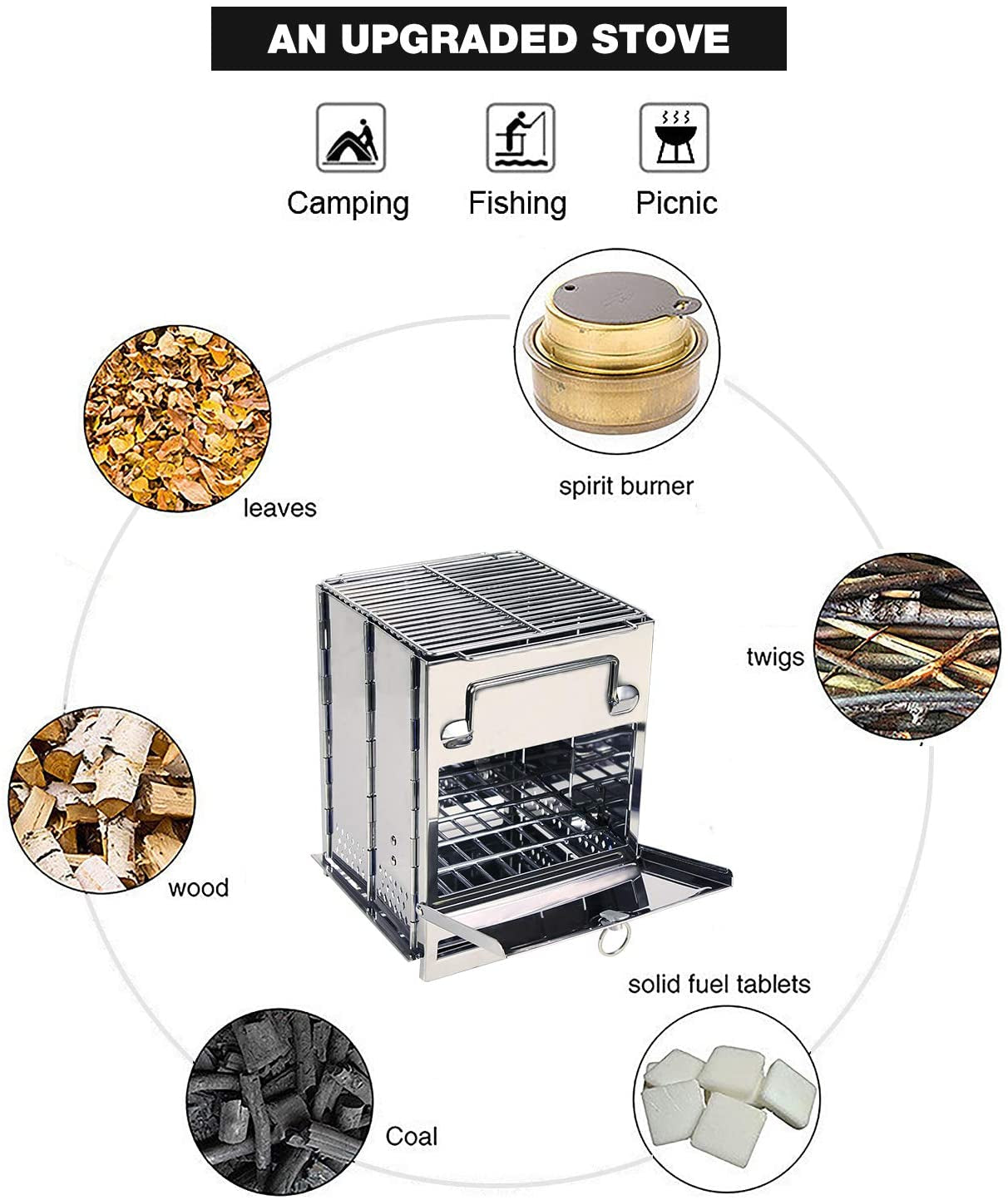 🔥 Take Your Outdoor Cooking to the Next Leve!  - Rocket Fast! 🌲 Portable Wood Burning Rocket Camp Stove - Perfect for Hiking, Camping, Picnics & BBQs! 🍖✨