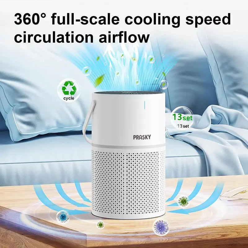 Prasky GL-K802 Air Purifier Filter, Replacement GL-K802 Series Air Purifier H13 HEPA 360 Degree Filtration 5 Layers Filter, Noise Reduction Air Purifier for Home and Office
