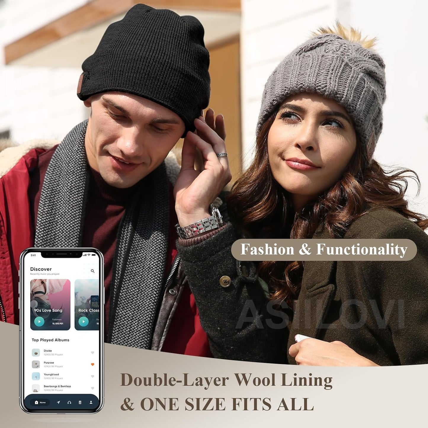 🎧❄️ Stay cozy and connected this winter with our Bluetooth Beanie! Perfect for everyone Stylish hat features a double-layer wool lining and an impress 20 hours of playtime. Christmas stocking, Thankssgiving gifts! 🧣🎁 #BluetoothBeanie #Winter #GiftIdeas