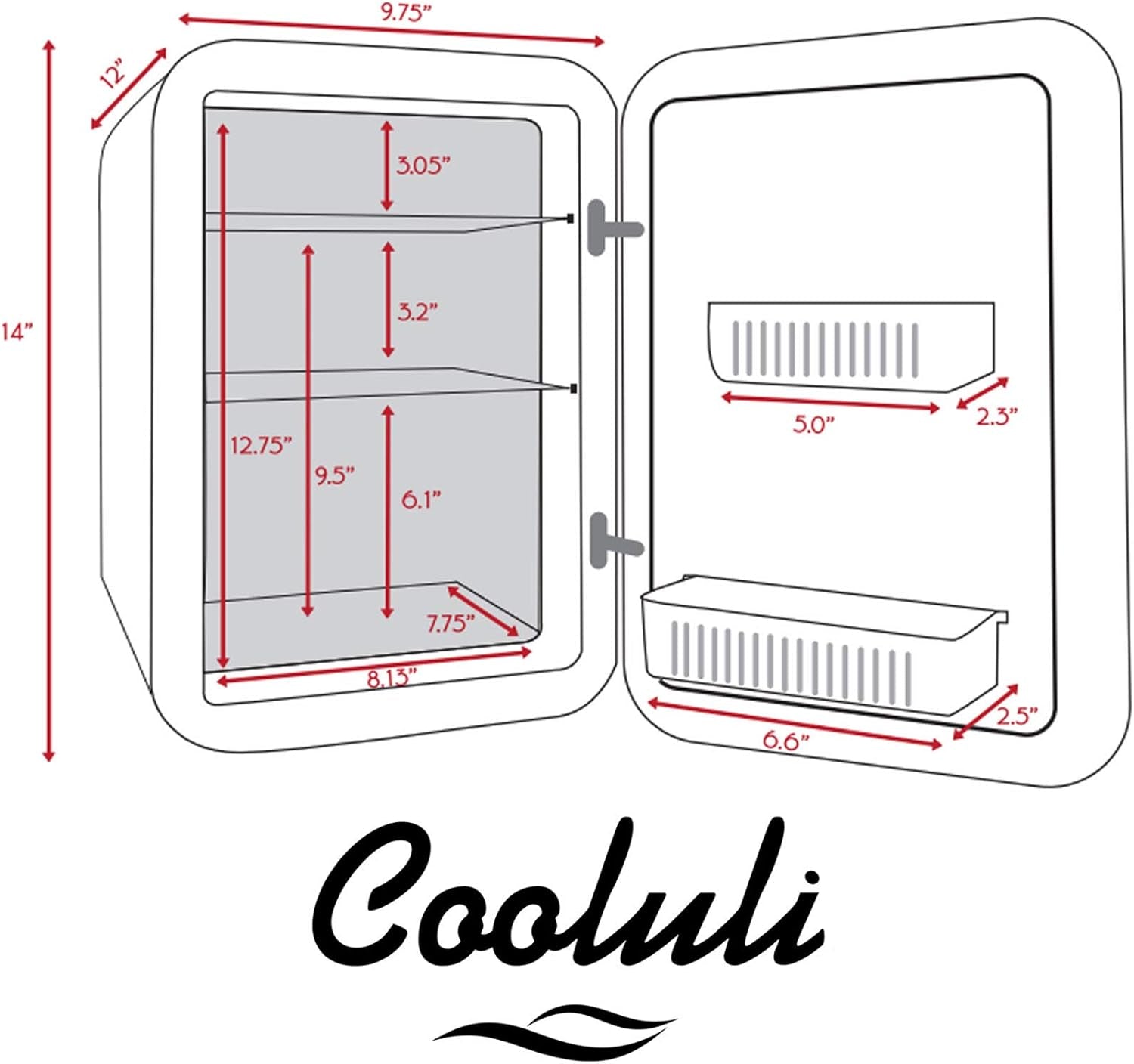15L Mini Fridge for Bedroom - Car, Office Desk & College Dorm Room - 12V Portable Cooler & Warmer for Food, Drinks, Skincare, Beauty, Makeup & Cosmetics - AC/DC Small Refrigerator (White)