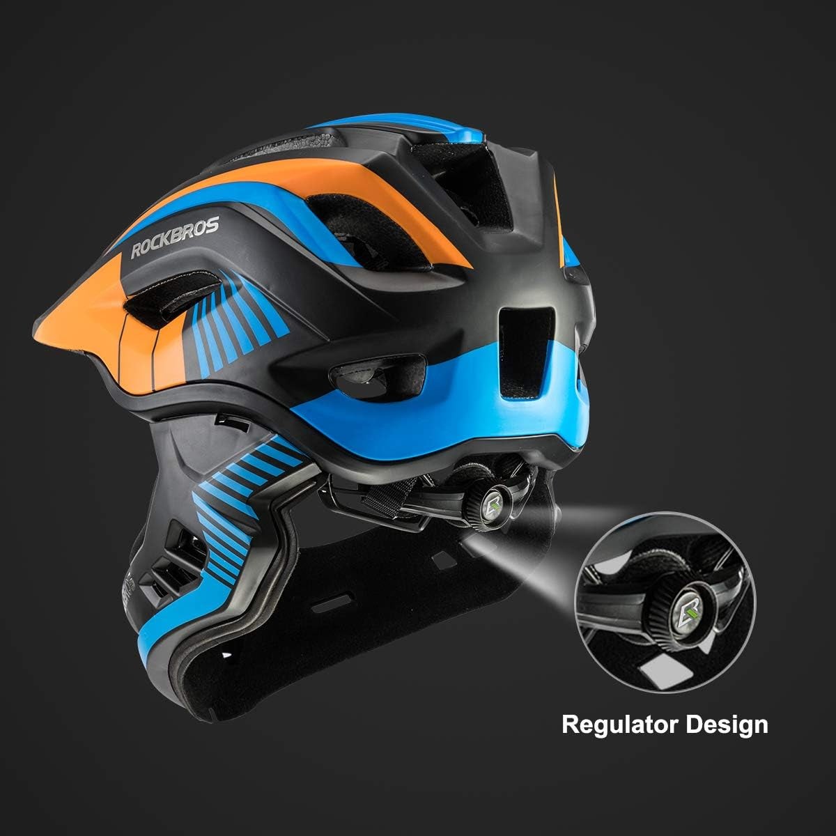 Kids Full Face Helmet Kids Bike Helmets Lightweight Toddler Mountain Bike Helmet Detachable for MTB BMX Skating Cycling Scooter Safety Bicycle Helmets for Youth Child Boys Girls Ages 3-16