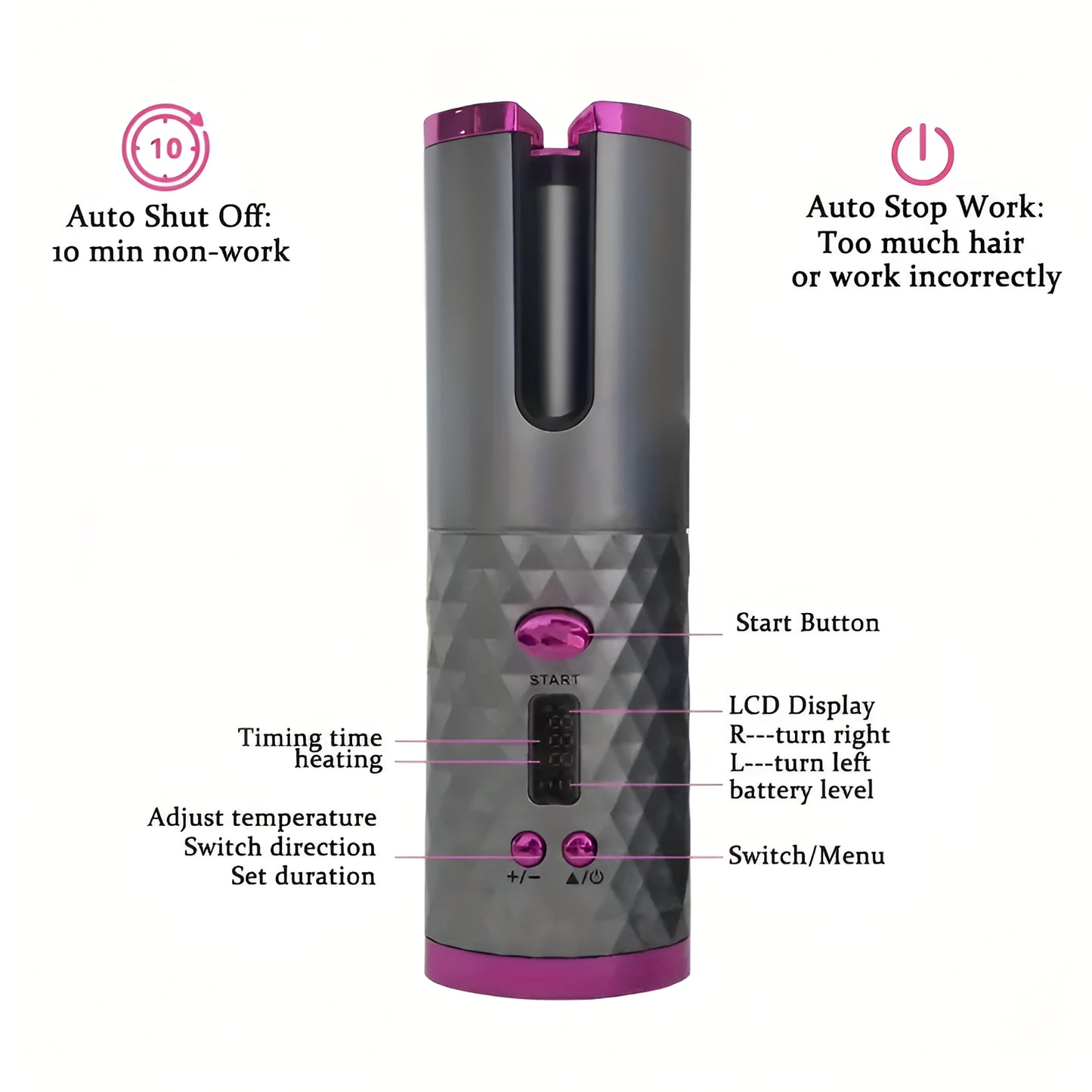 Revolutionize Your Hair Styling with the Cordless Automatic Ceramic Hair Curler - Portable, Rechargeable & Tangle-Free Curls Anytime, Anywhere!