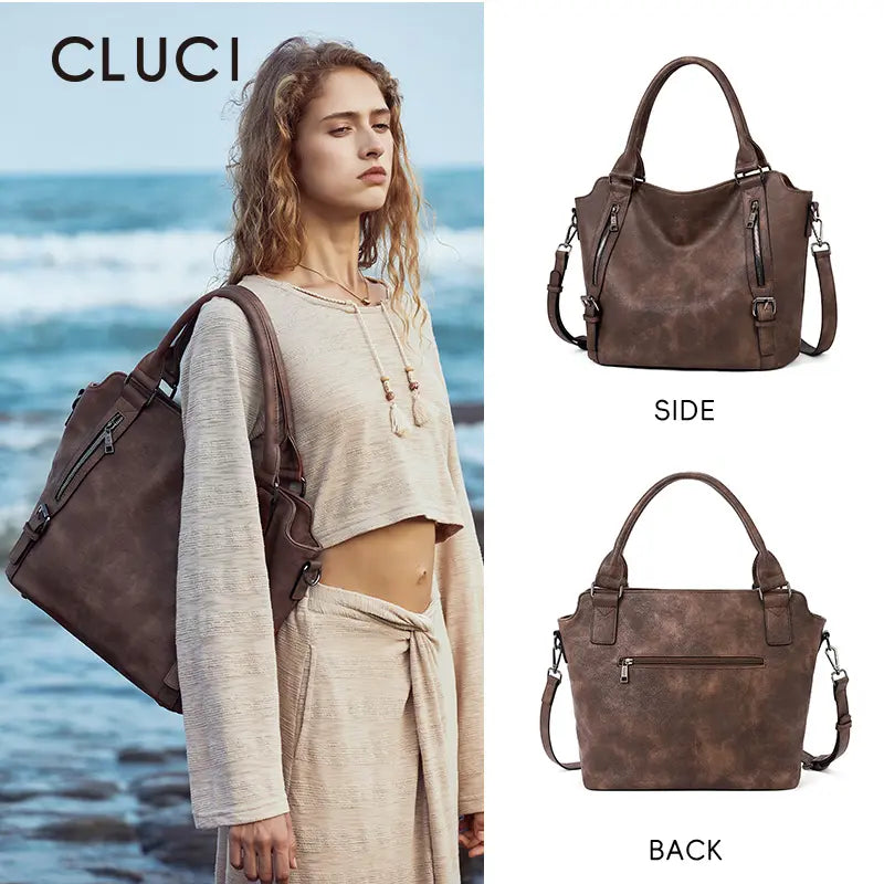 CLUCI Purses for Women Vegan Leather Handbags Tote Purse Shoulder Bag Large Ladies Hobo Bags