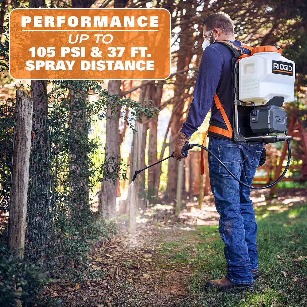 Elevate Your Lawn Care with the 18-Volt Cordless 4 Gallon Backpack Chemical Sprayer – Complete with 2.0Ah Battery and Charger