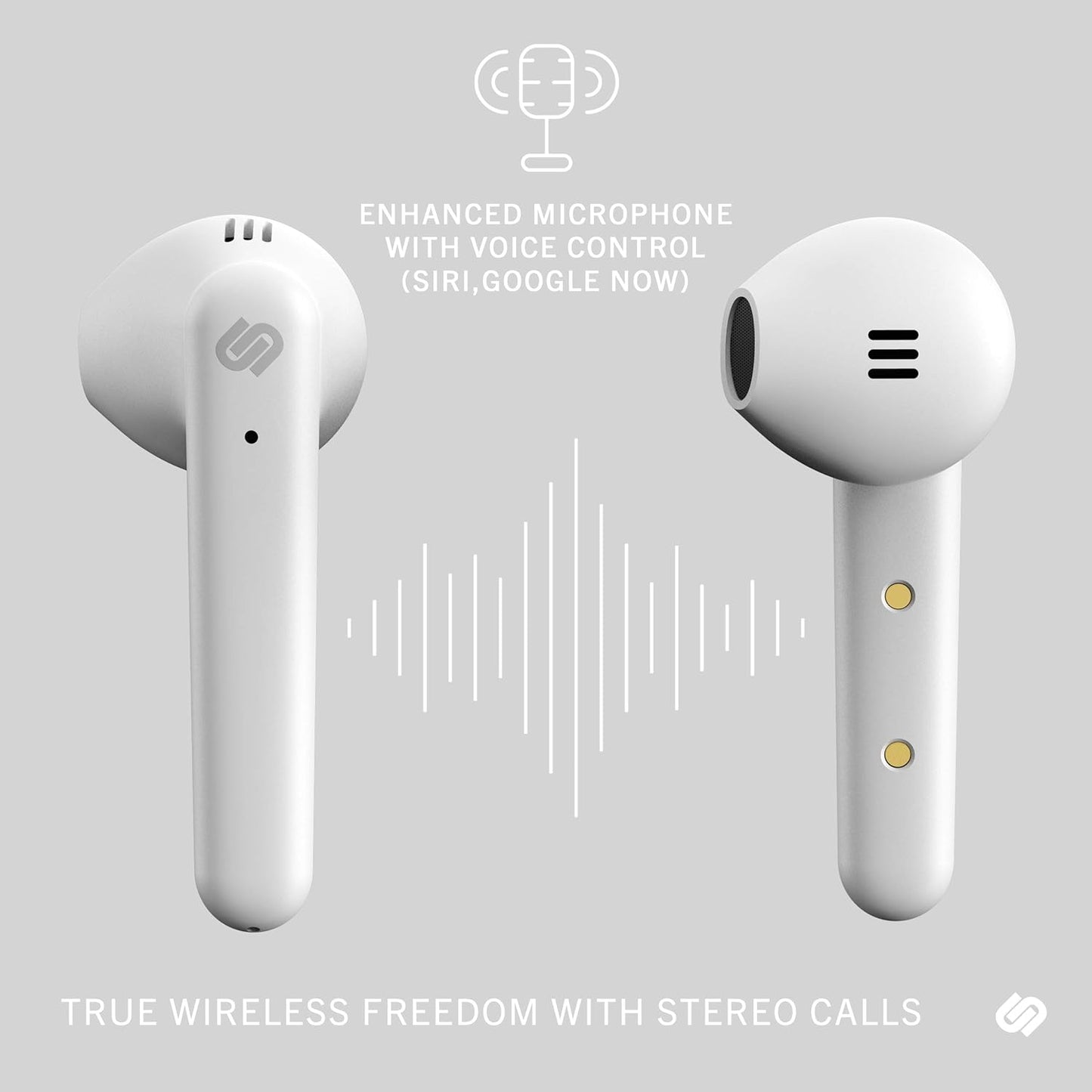 True Wireless Earbuds - over 20 Hours Playtime, IPX4 Waterproof Earphones, Bluetooth 5.0 Headphones, Touch Controls & Enhanced Microphone for Clear Calling, Stockholm Plus, Fluffy Cloud