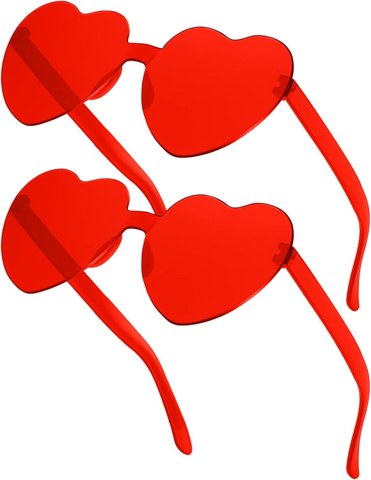 Heart Sunglasses for Fashion Party Queen Style, Rimless Heart Shaped Sunglasses for Women Party Favor…