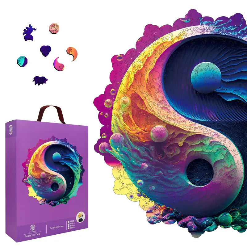 Snake Eye Mys Aurora Wooden Jigsaw Puzzle for Kids and Adults 200 500 Pcs Unique Shape Nice Box Packing Fun Challenging Brain Exercise Family Game Creative Gift for Friends Parents Grandparents Multicoloured