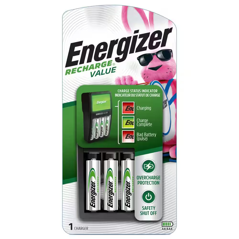 Efficient Energizer Recharge Value Charger for AA and AAA NiMH Batteries - Fast and Safe Charging Solution