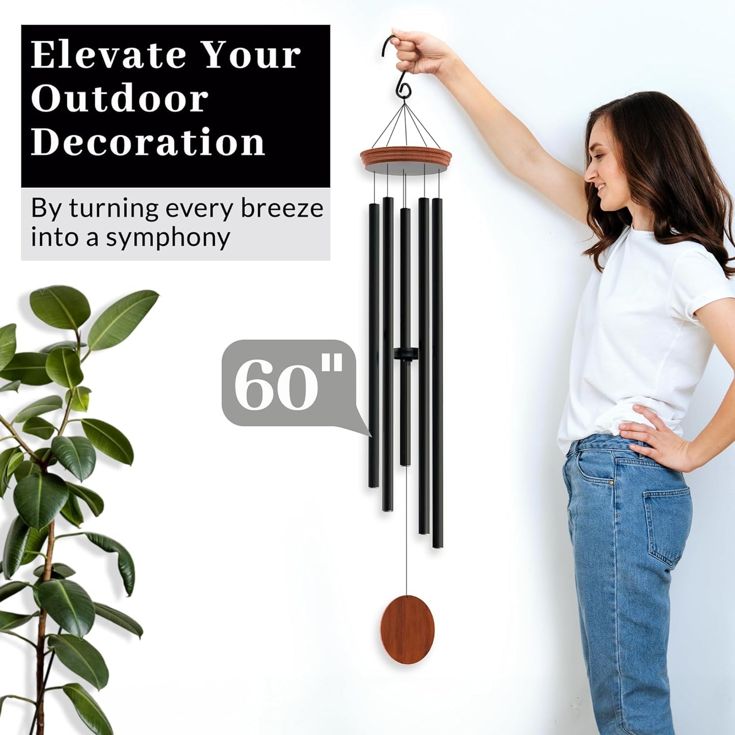 Experience Serenity with Our 60" Extra Large Deep Tone Wind Chimes - Perfect for Outdoor Relaxation