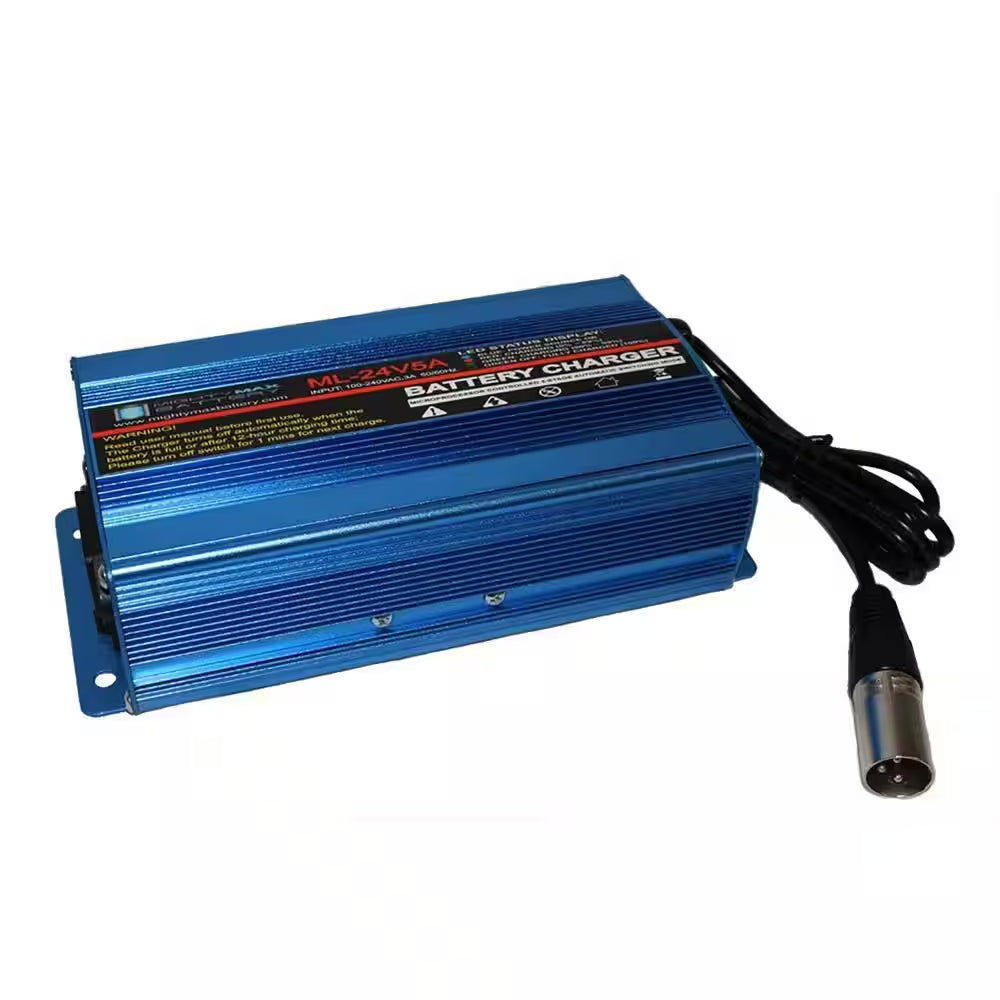 Power Up Your Mobility: 24-Volt 5 Amp Wheelchair Battery Charger for Safe and Efficient Charging