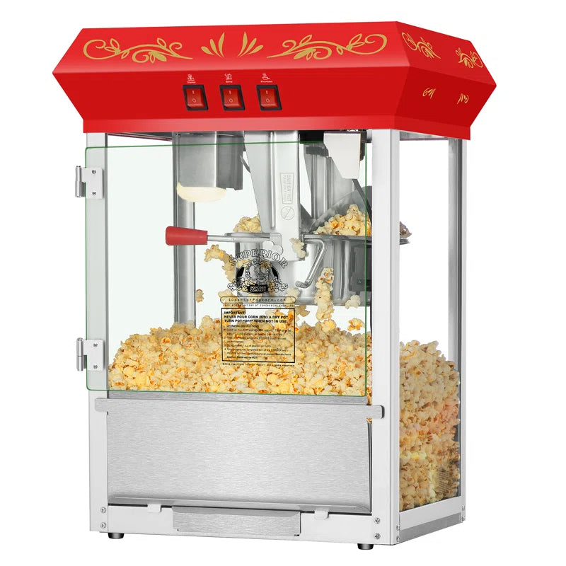 8 Oz. Tabletop Popcorn Machine, Popcorn Machine Stand / Cart