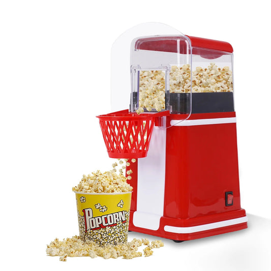 Popcorn Party Time! 🍿✨ Get your Retro Red Hot Air Popcorn Maker - 1200W, Oil-Free Fun for Kids & Home Gatherings! 🎉