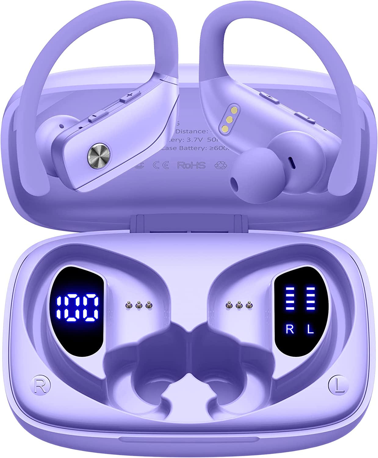 🎧💜 Elevate Your Workout with Our Wireless Earbuds! 48Hrs Playtime, LED Display & Built-In Mic – Perfect for Sports! #WirelessEarbuds #FitnessVibes