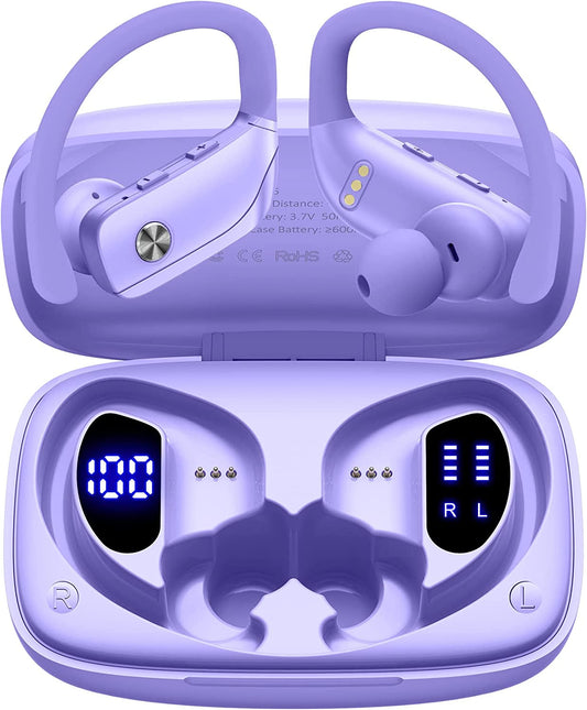 🎧💜 Elevate Your Workout with Our Wireless Earbuds! 48Hrs Playtime, LED Display & Built-In Mic – Perfect for Sports! #WirelessEarbuds #FitnessVibes