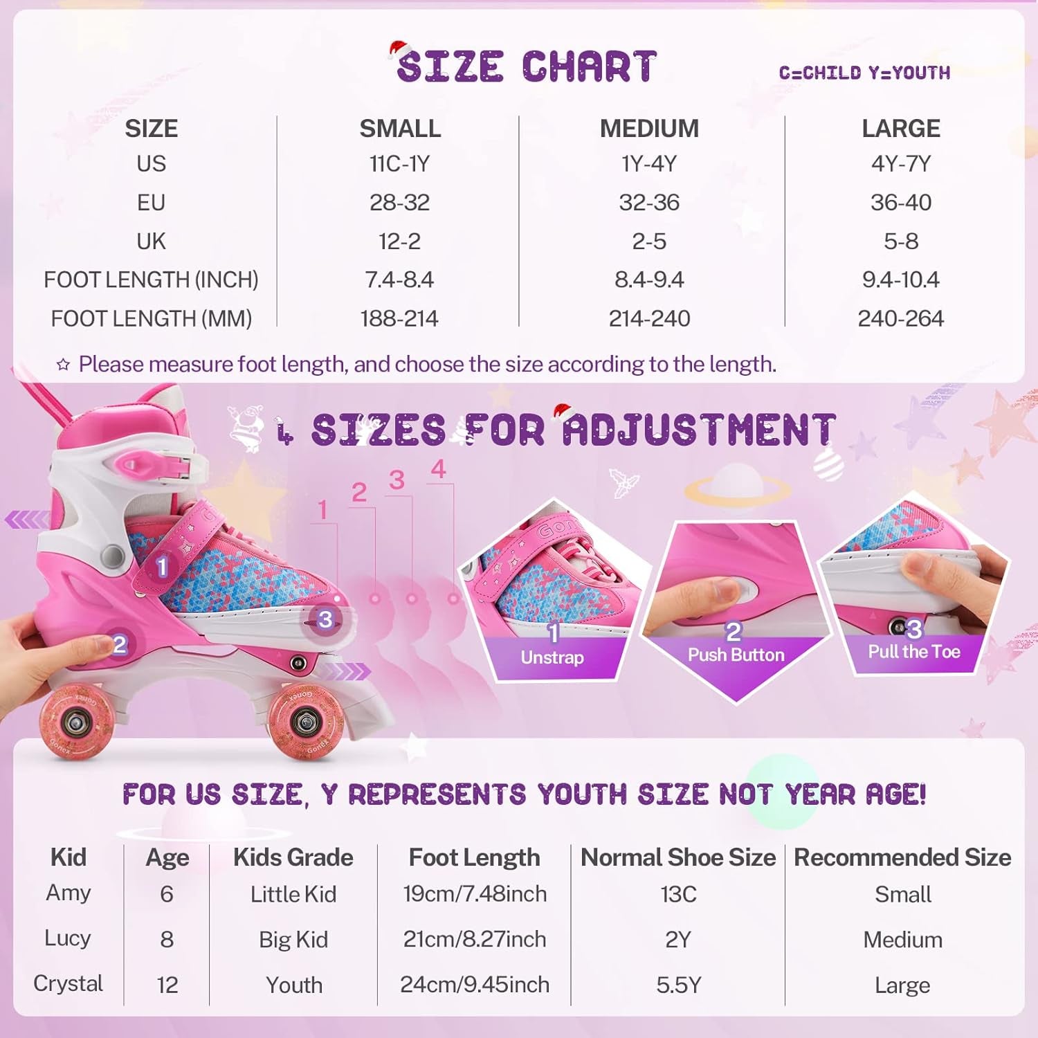 ✨ Light Up Your Fun! 🌟 Adjustable Roller Skates for Kids & Adults - Perfect for Indoor & Outdoor Adventures! 🛼💖 #RollerSkating #FunOnWheels