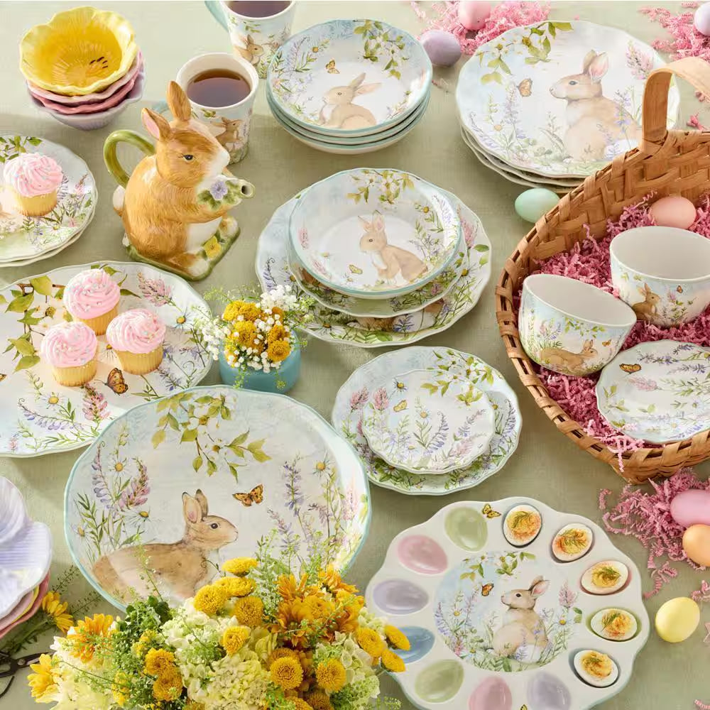 Charming Easter Meadow 3-D Bunny Teapot - Perfect for Spring Celebrations and Tea Time
