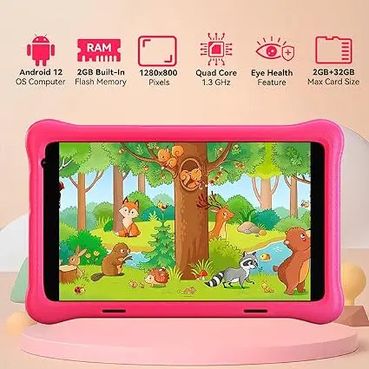 Aeezo 8 Inch-10 Inch Tablets, IPS HD Display, Android 12 Tablet PC, 2GB RAM, 32GB Storage, Wifi,Dual Camera, Games, Parental Control, Kidoz Installed, with Tablet Case