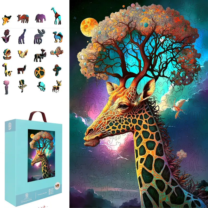 Snake Eye Mys Aurora Wooden Jigsaw Puzzle for Kids and Adults 200 500 Pcs Unique Shape Nice Box Packing Fun Challenging Brain Exercise Family Game Creative Gift for Friends Parents Grandparents Multicoloured