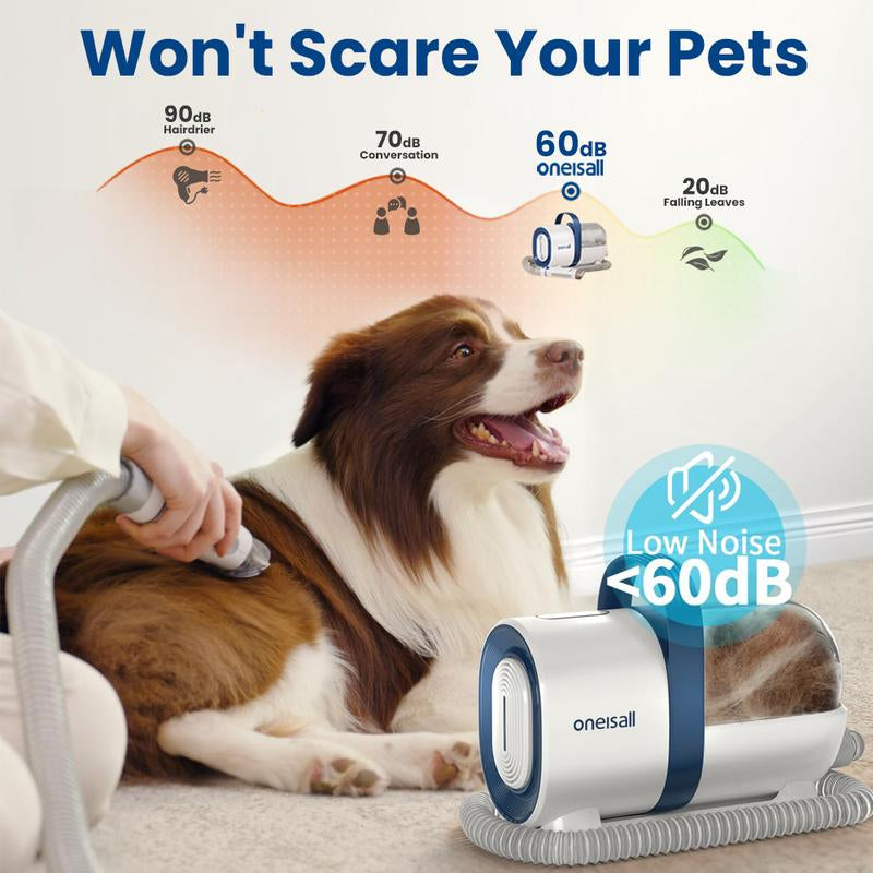 Transform Your Pet's Grooming Routine with the Oneisall Dog Hair Vacuum & Grooming Kit - Complete with Clipper, Nail Grinder, and 7 Essential Tools!