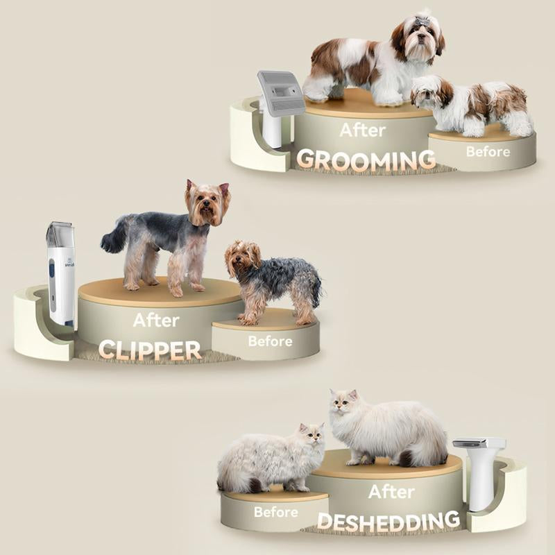 Transform Your Pet's Grooming Routine with the Oneisall Dog Hair Vacuum & Grooming Kit - Complete with Clipper, Nail Grinder, and 7 Essential Tools!
