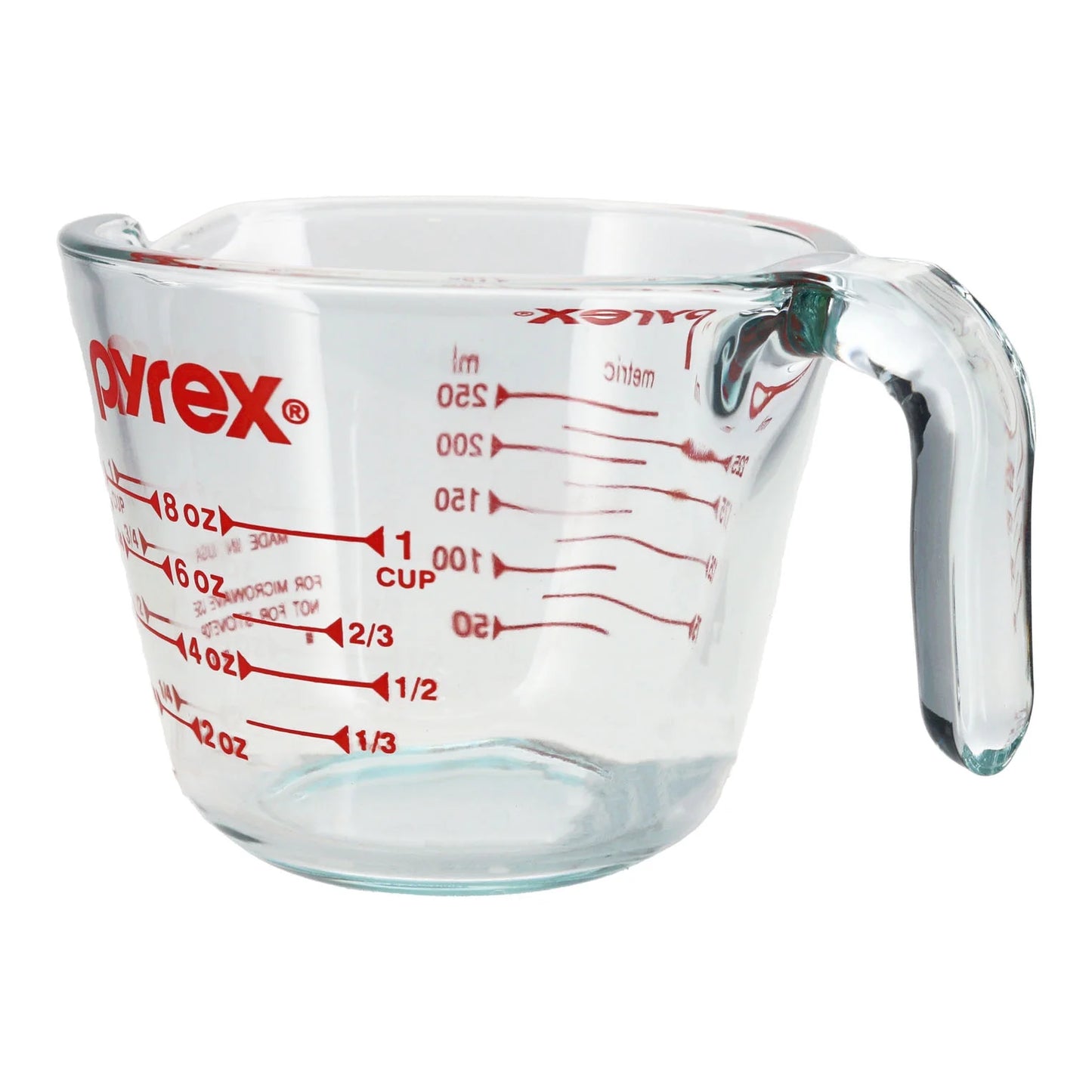 Precision and Durability: 1-Cup Measuring Cup with Easy-Read Marks in Sturdy Glass