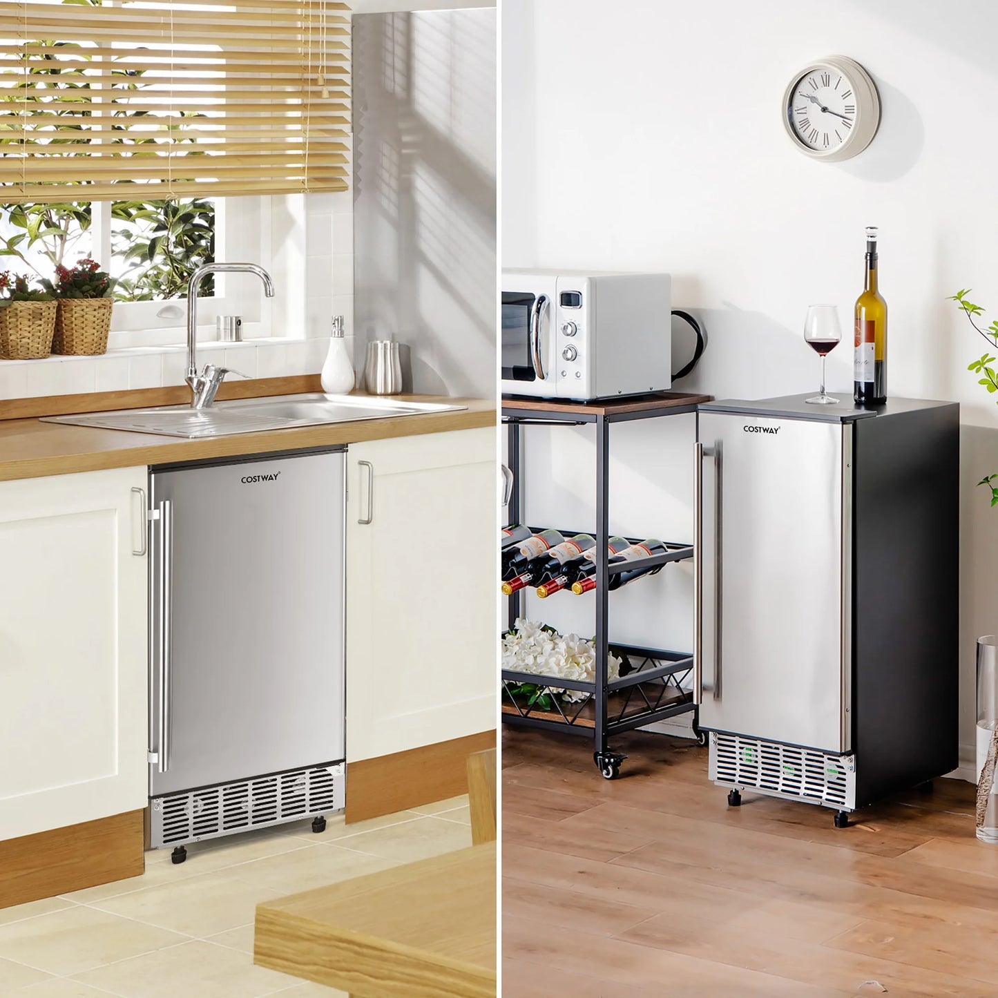 Built-In Ice Maker Free-Standing/Under Counter Machine 80Lbs/Day W/ Light