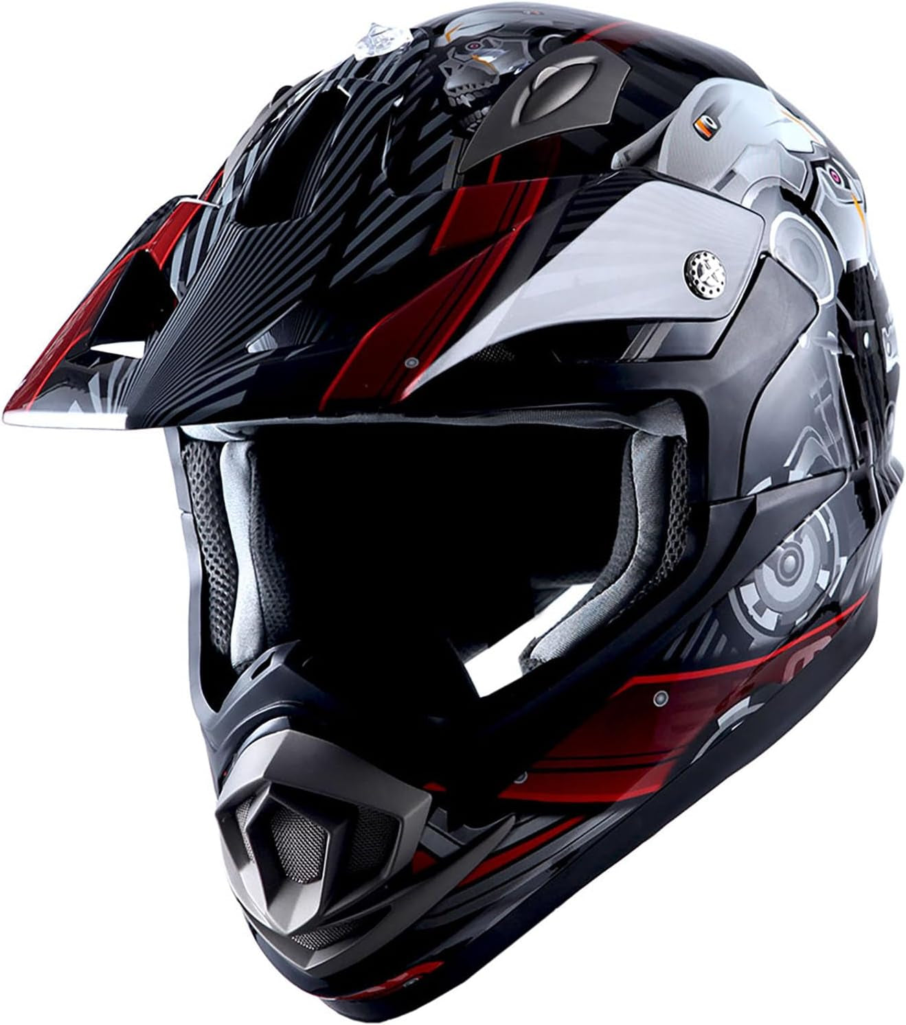 Adult Motocross Helmet off Road MX BMX ATV Dirt Bike Mechanic HGXP14B Carbon Fiber Black HGXP14B